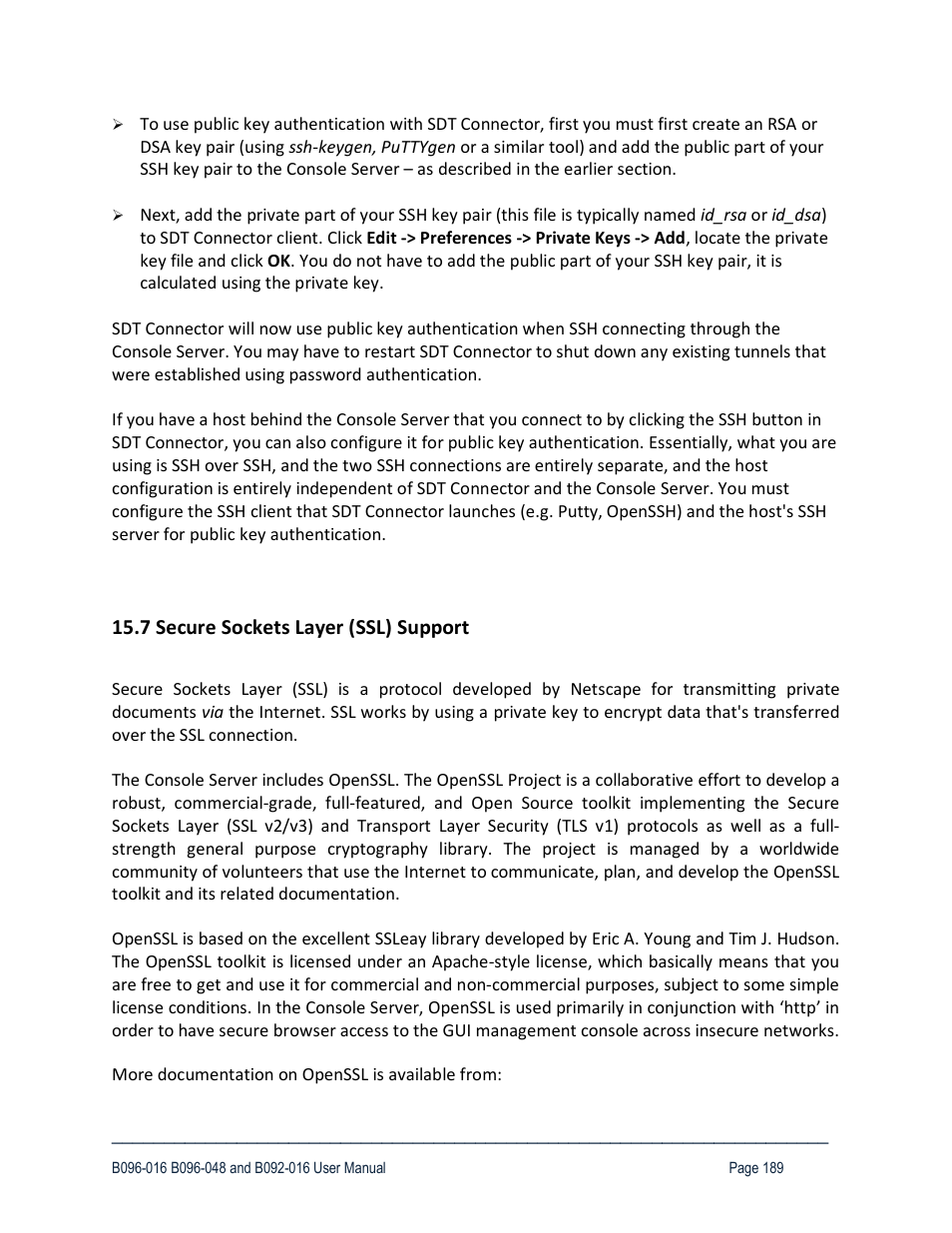 7 secure sockets layer (ssl) support | Tripp Lite 93-2879 User Manual | Page 189 / 224