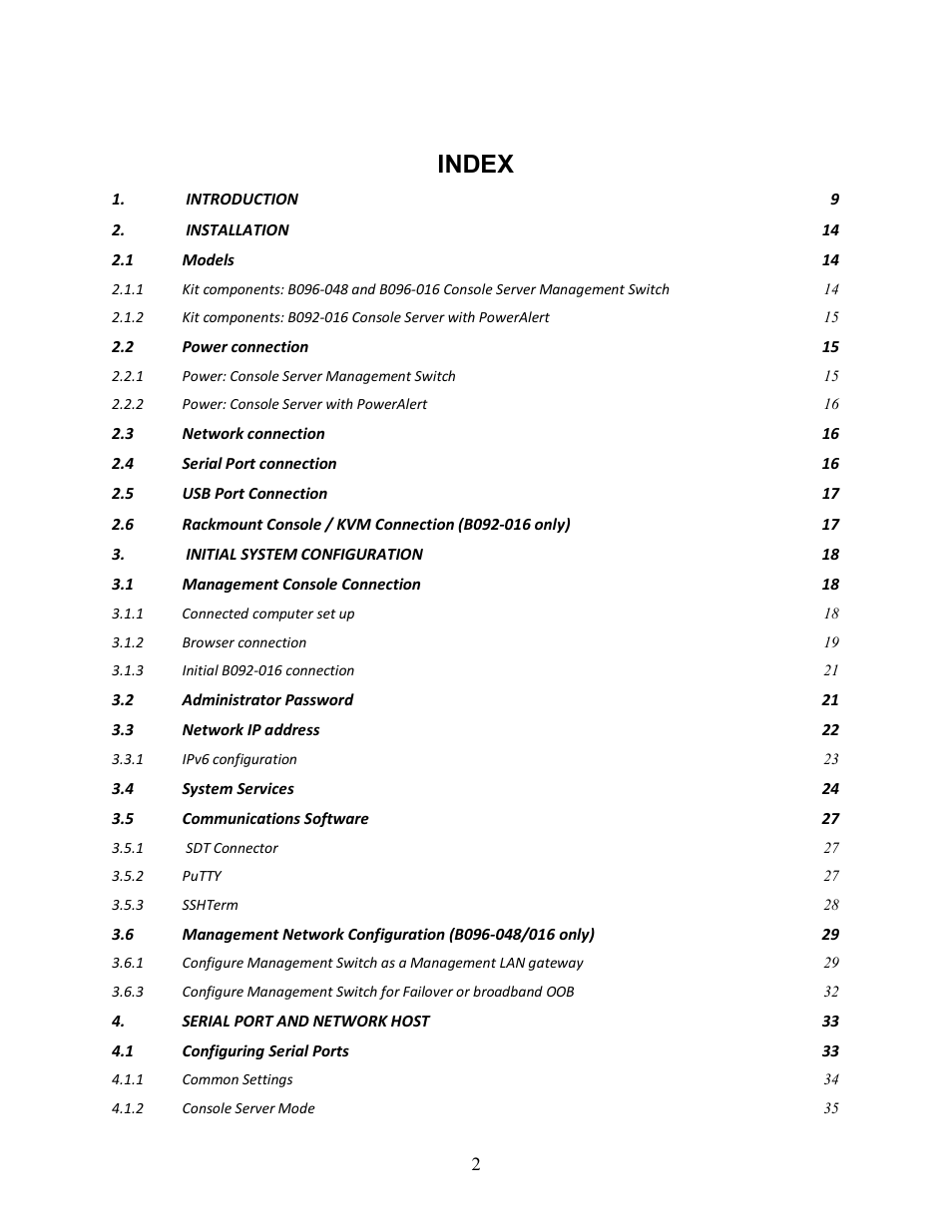 Index | Tripp Lite 93-2879 User Manual | Page 2 / 224