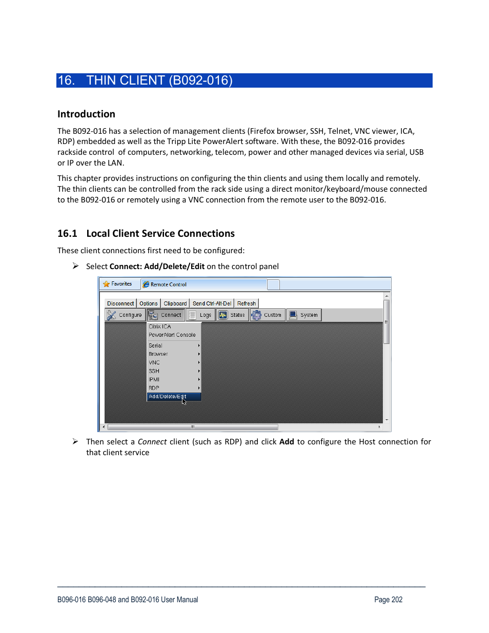 Introduction, 1 local client service connections | Tripp Lite 93-2879 User Manual | Page 202 / 224