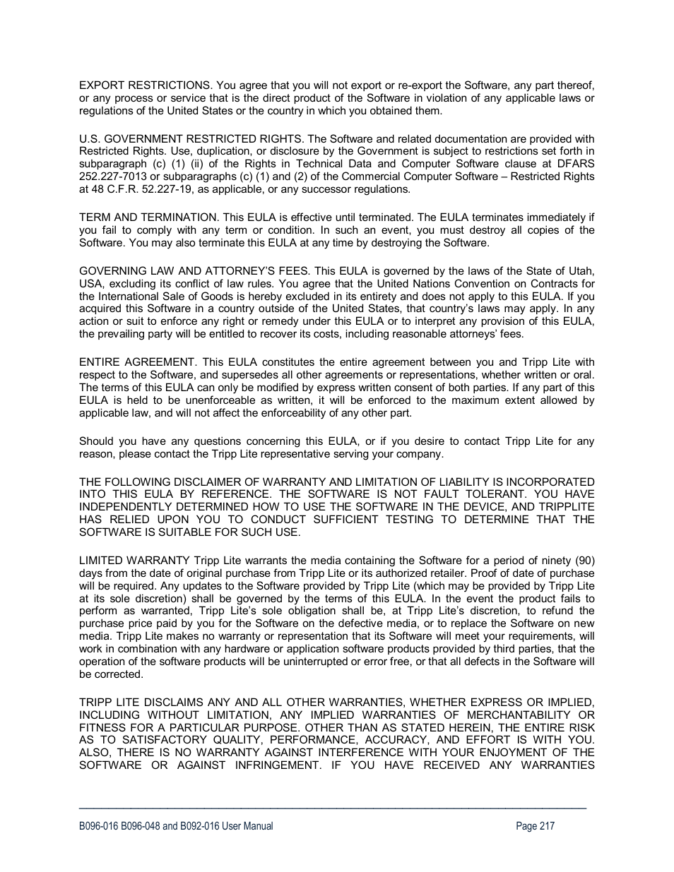 Tripp Lite 93-2879 User Manual | Page 217 / 224