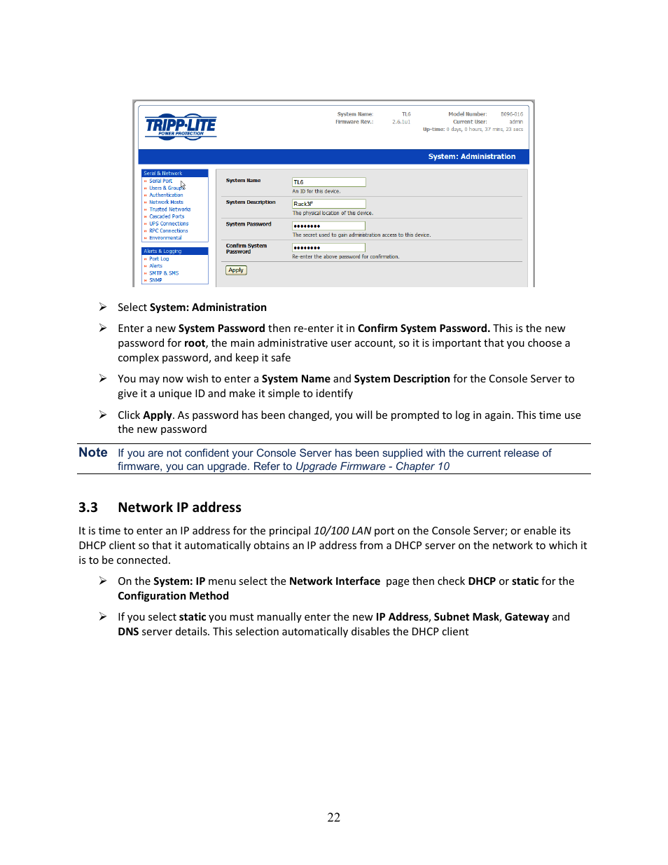 3 network ip address | Tripp Lite 93-2879 User Manual | Page 22 / 224