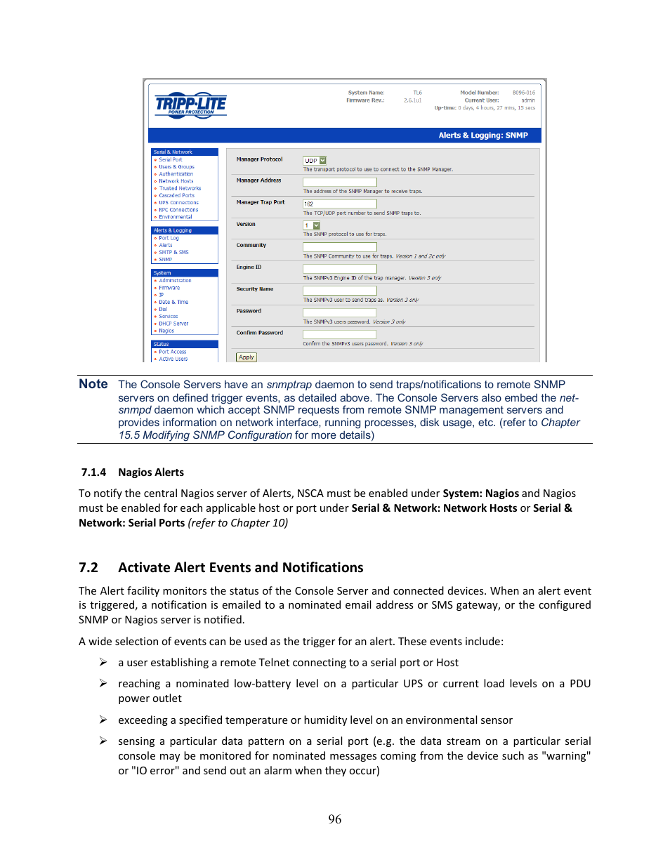 2 activate alert events and notifications | Tripp Lite 93-2879 User Manual | Page 96 / 224