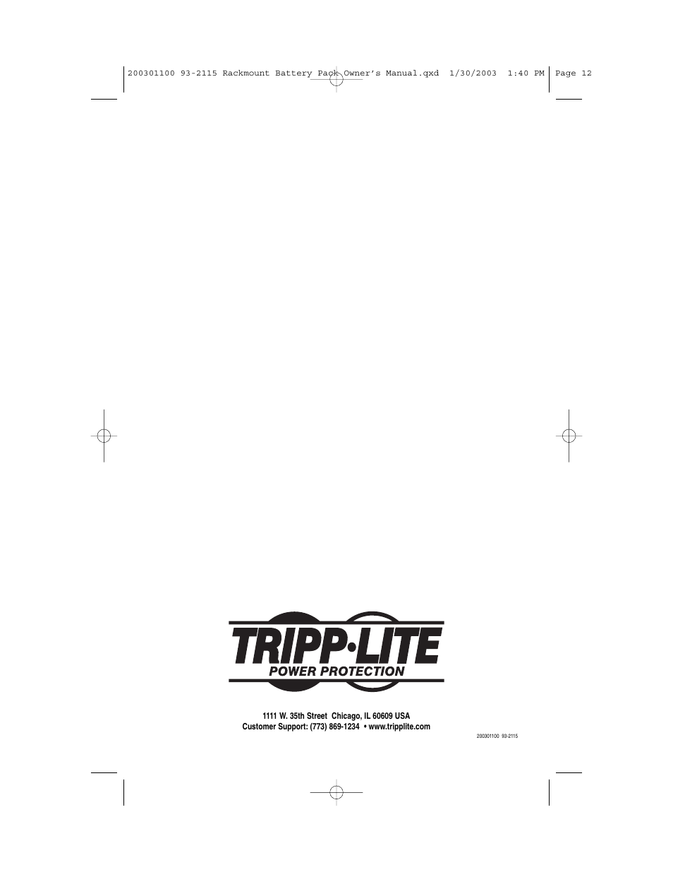 Tripp Lite BP48V212U User Manual | Page 12 / 12