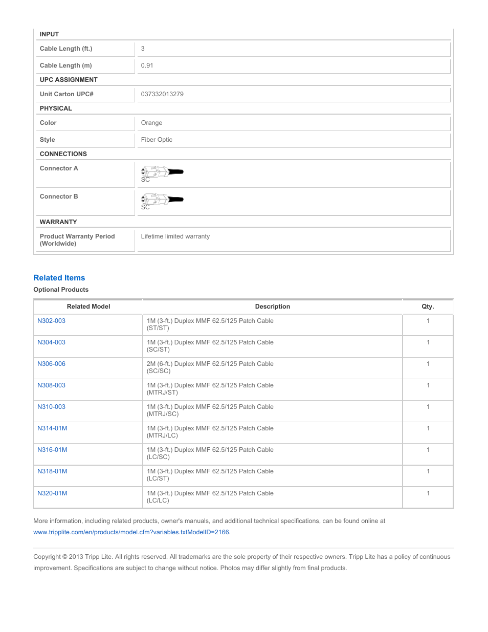 Tripp Lite N306-003 User Manual | Page 2 / 2