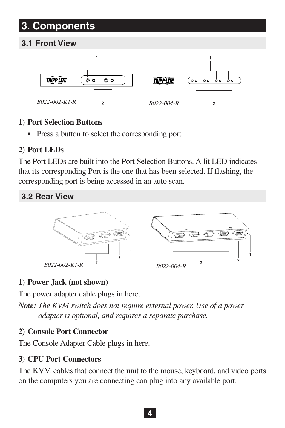 Components | Tripp Lite B022-002-KT-R User Manual | Page 4 / 13