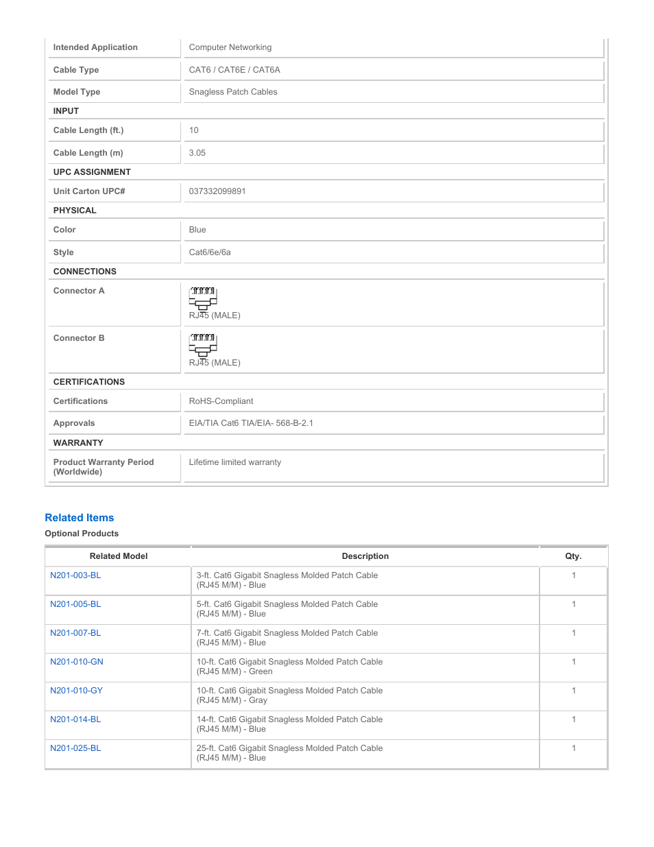 Tripp Lite N201-010-BL User Manual | Page 2 / 3