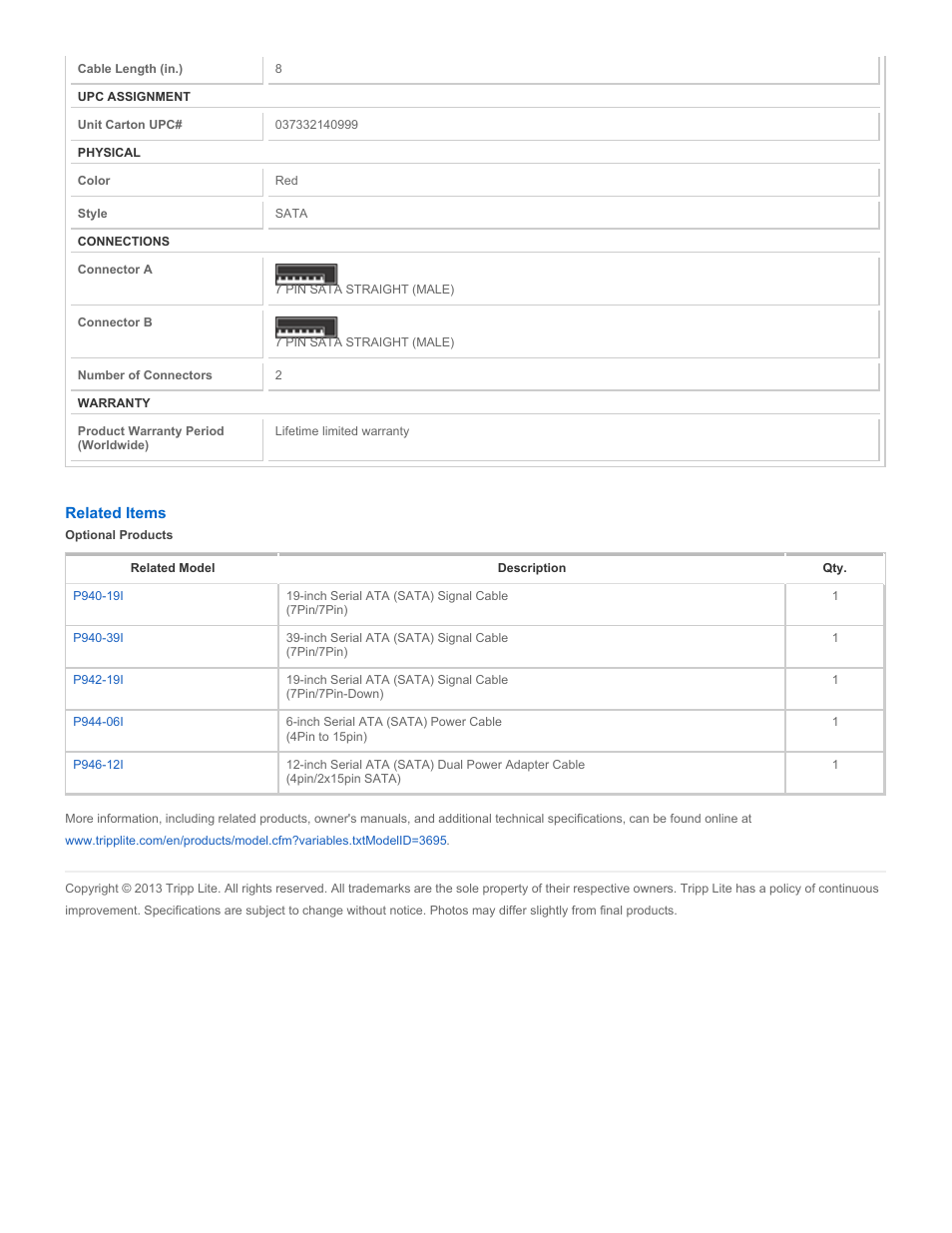 Tripp Lite P940-08I User Manual | Page 2 / 2