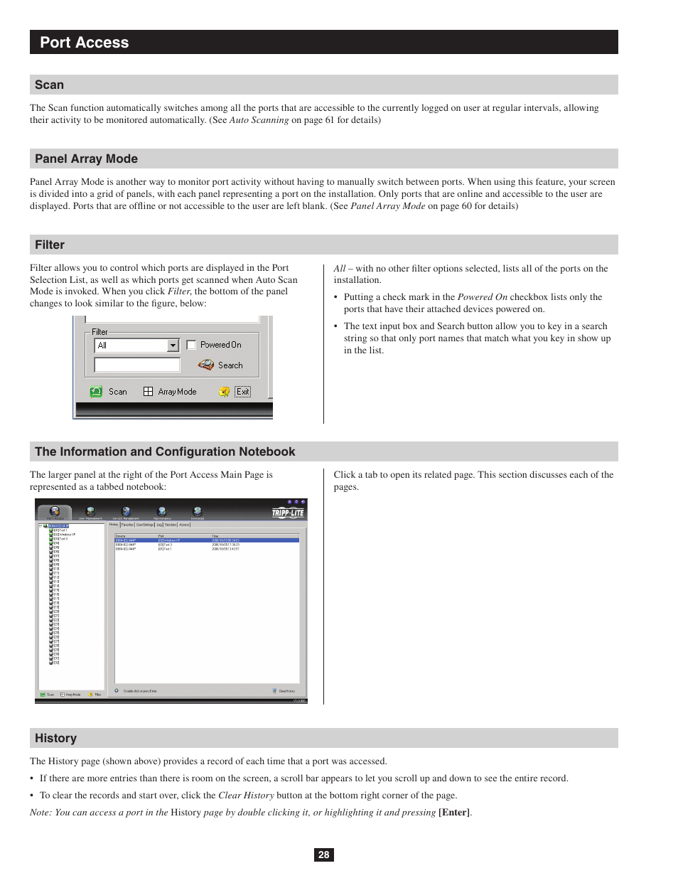 Port access | Tripp Lite NETDIRECTOR B064-016-04-IP User Manual | Page 28 / 72