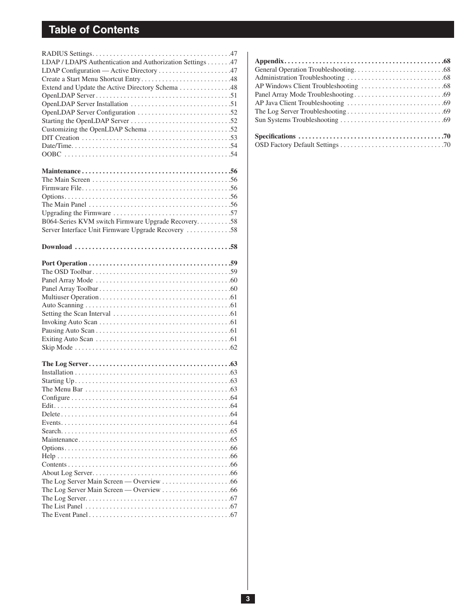 Tripp Lite NETDIRECTOR B064-016-04-IP User Manual | Page 3 / 72
