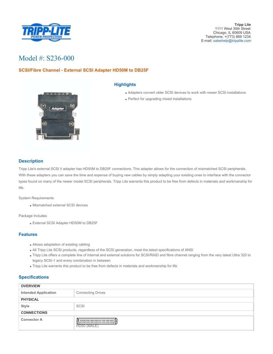 Tripp Lite S236-000 User Manual | 2 pages