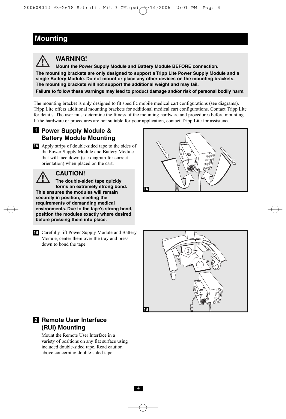 Mounting | Tripp Lite HCRK-3 User Manual | Page 4 / 12