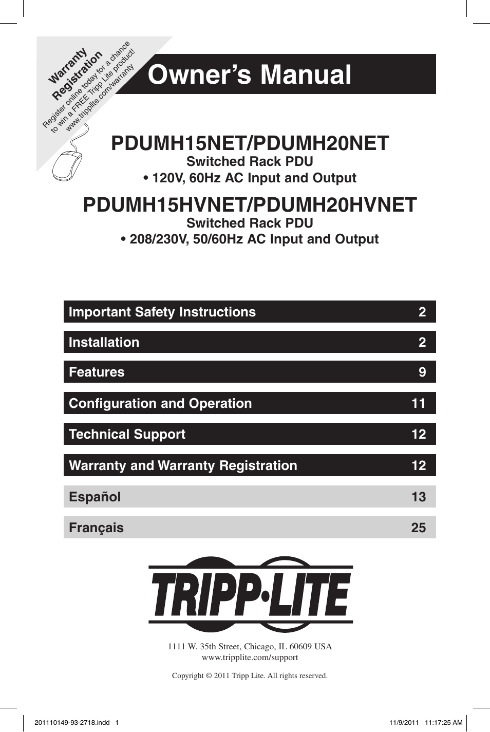 Tripp Lite XL User Manual | 36 pages