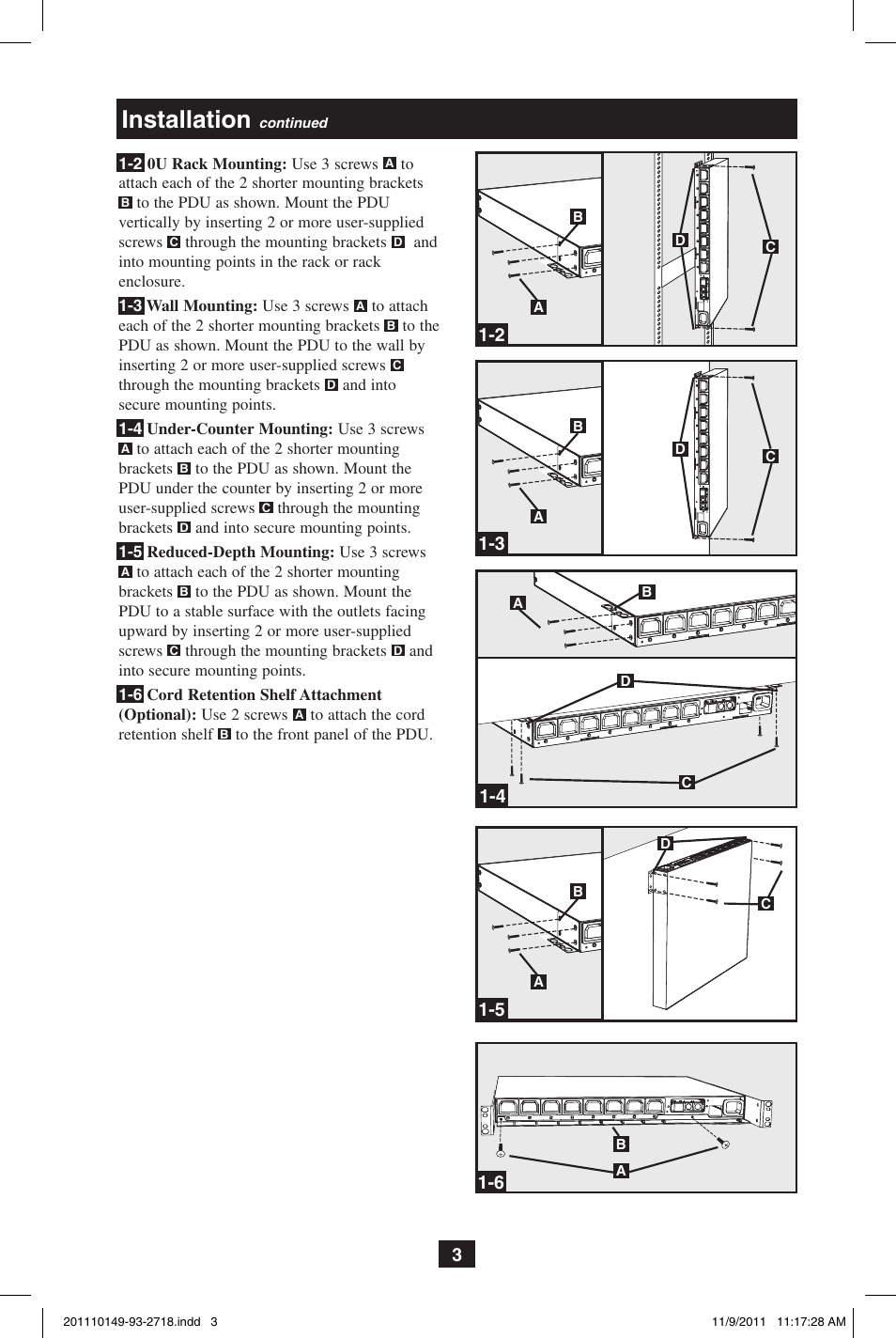 Installation | Tripp Lite XL User Manual | Page 3 / 36