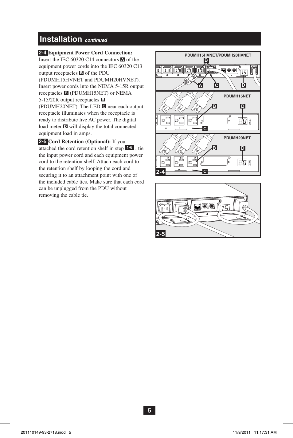 Installation | Tripp Lite XL User Manual | Page 5 / 36