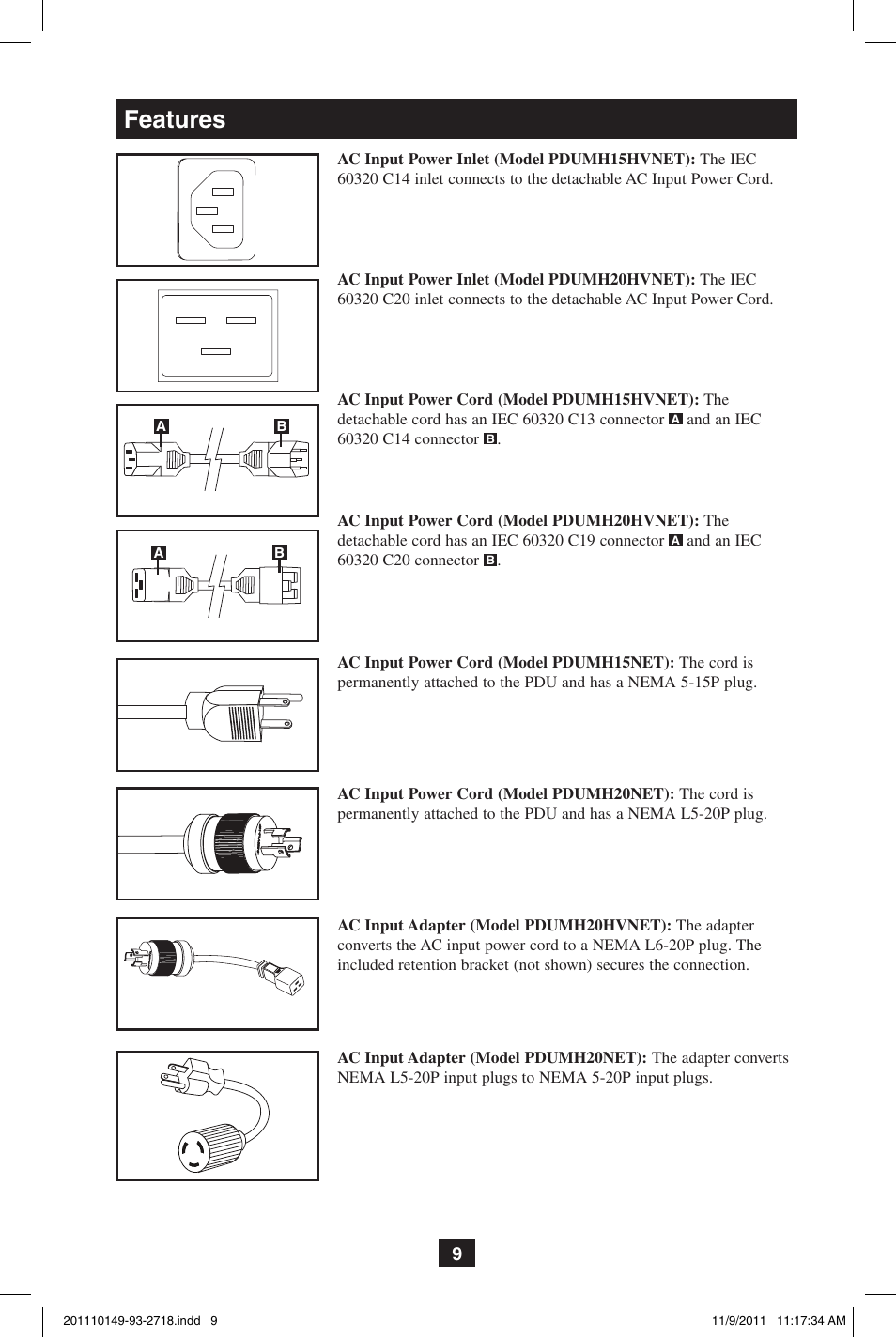 Features | Tripp Lite XL User Manual | Page 9 / 36