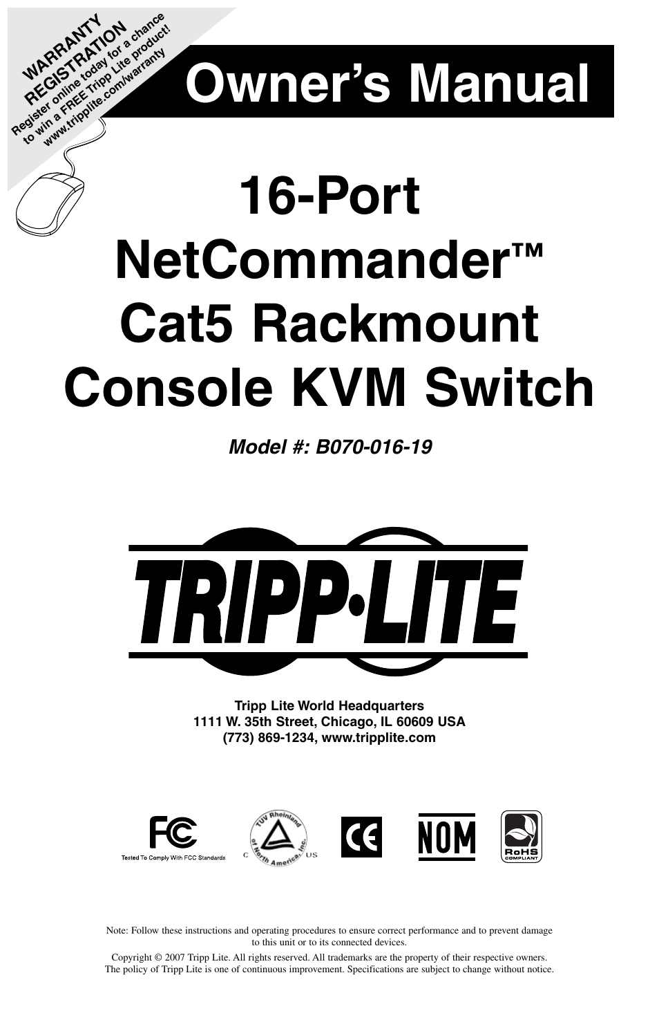 Tripp Lite NetCommander B072-008-1 User Manual | 24 pages