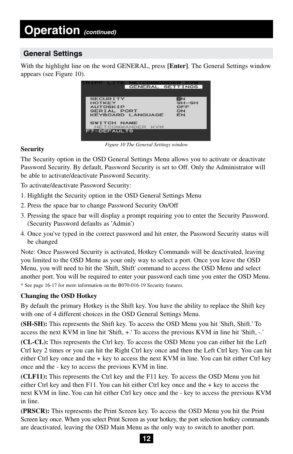Operation | Tripp Lite NetCommander B072-008-1 User Manual | Page 12 / 24