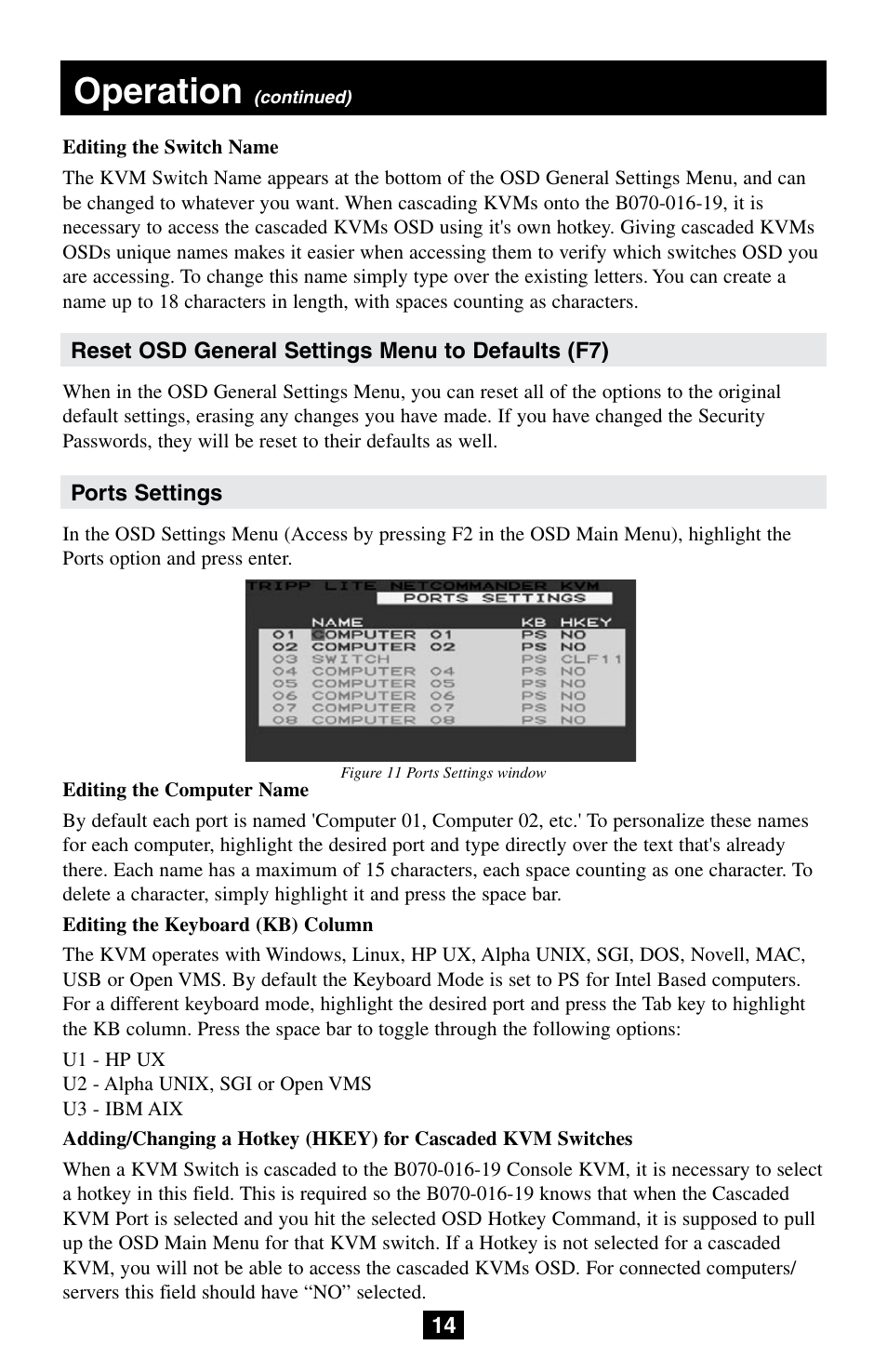 Operation | Tripp Lite NetCommander B072-008-1 User Manual | Page 14 / 24