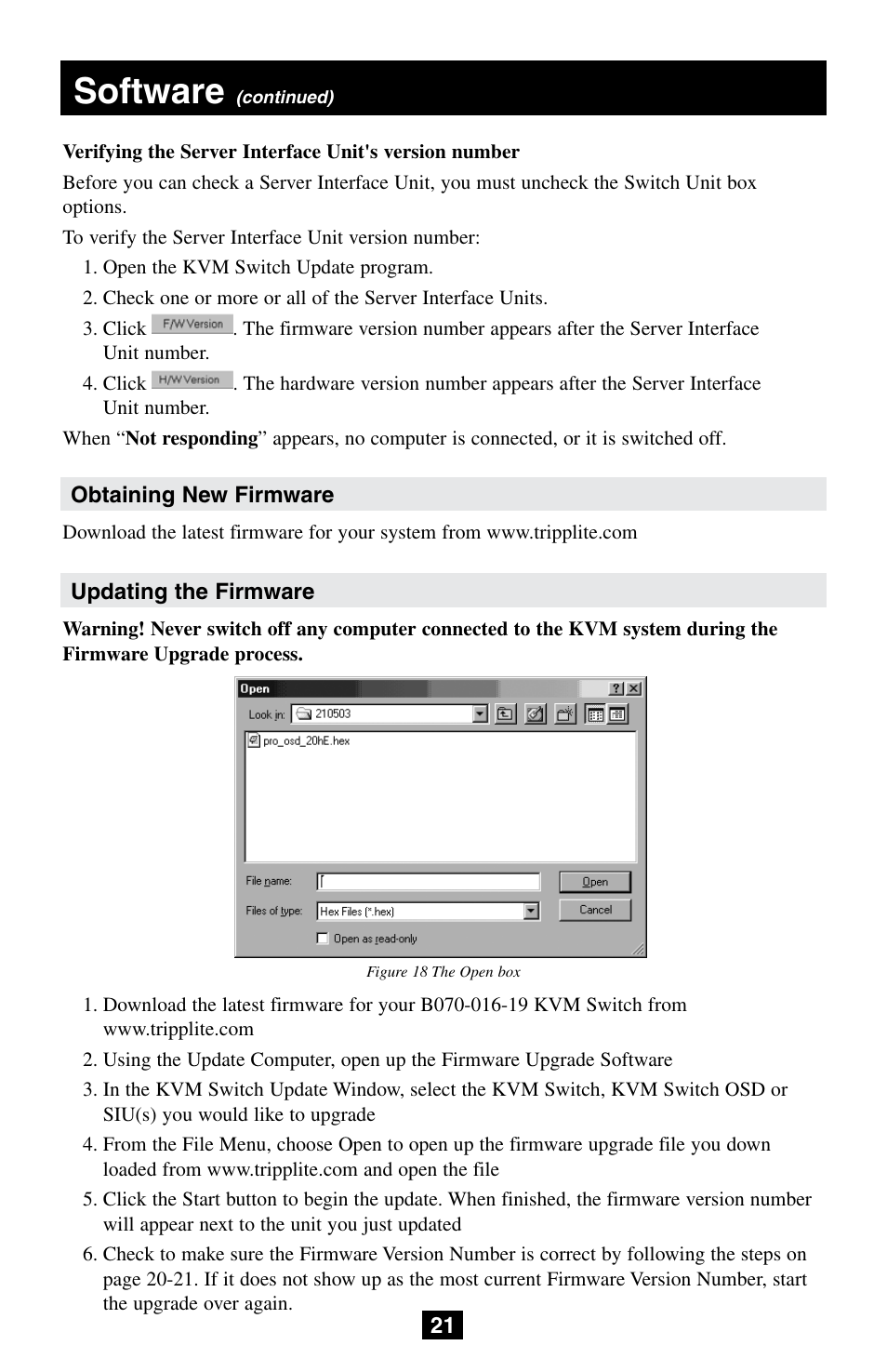 Software | Tripp Lite NetCommander B072-008-1 User Manual | Page 21 / 24