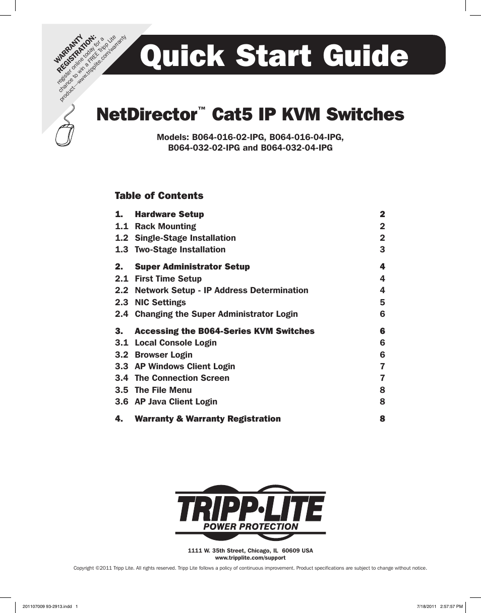 Tripp Lite NETDIRECTORTM B064-016-02-IPG User Manual | 8 pages