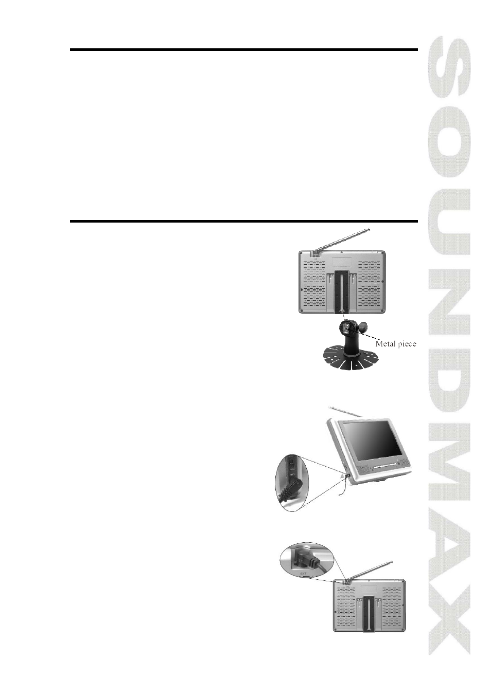 Power selection, Installation and connection | SoundMax SM-LCD711 User Manual | Page 7 / 26