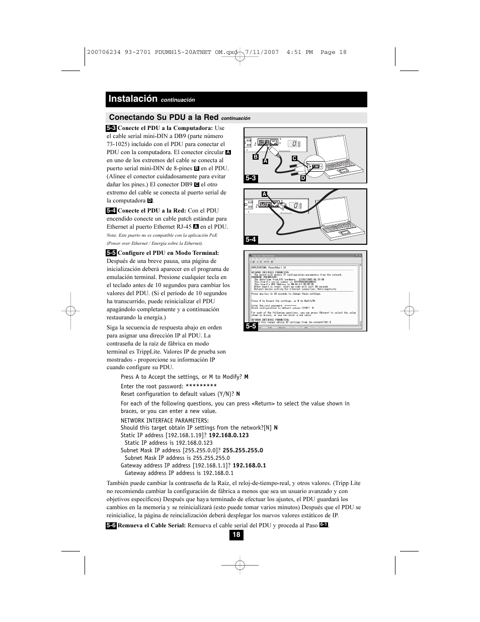 Instalación | Tripp Lite PDUMH15ATNET User Manual | Page 18 / 36