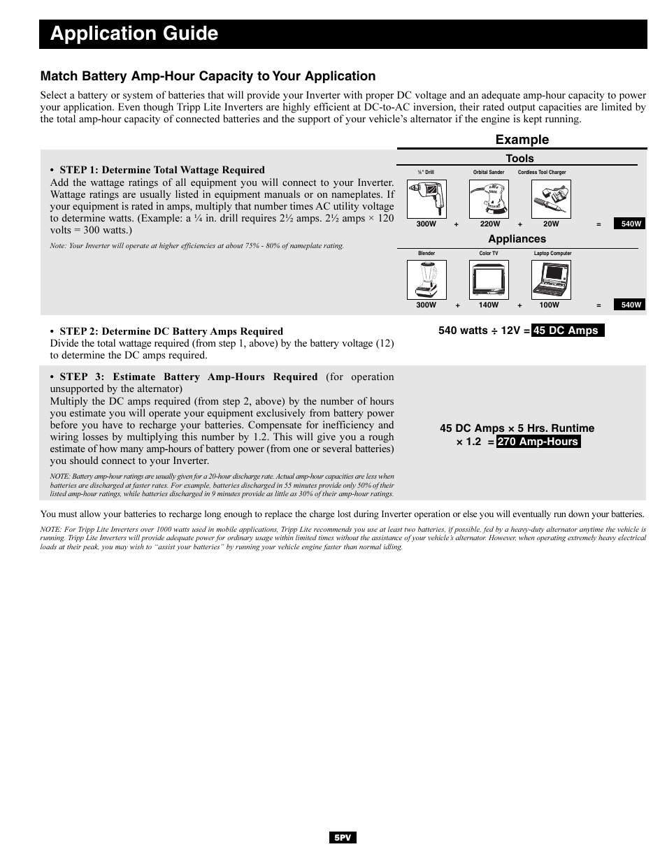 Application guide, Example | Tripp Lite PV1000HF User Manual | Page 5 / 8