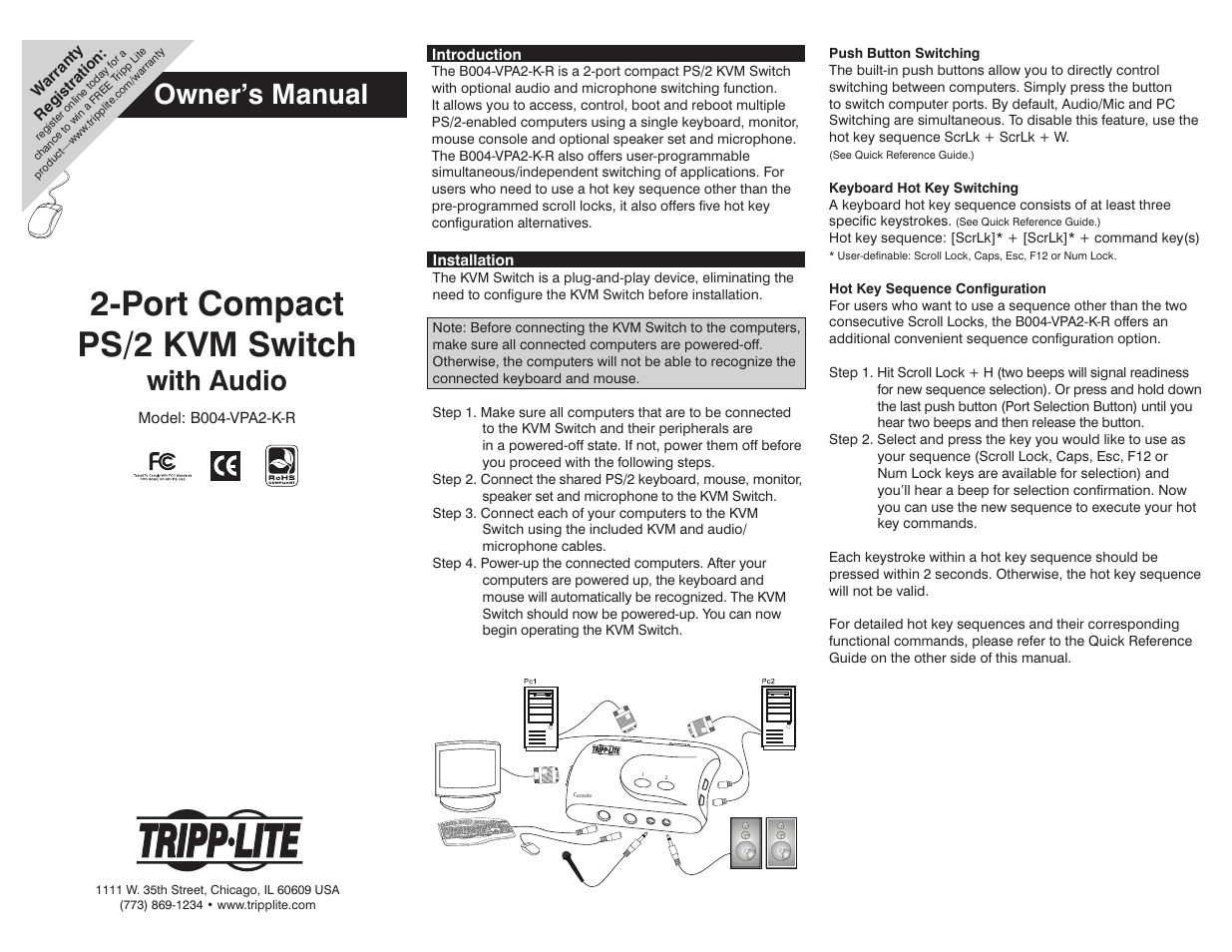 Tripp Lite B004-VPA2-K-R User Manual | 2 pages