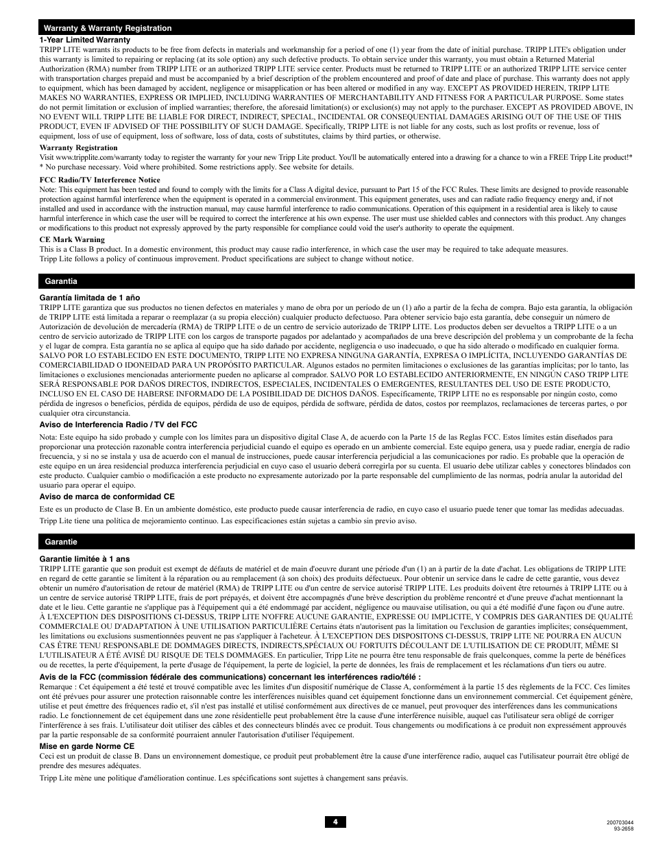 Tripp Lite B116-002 User Manual | Page 4 / 4