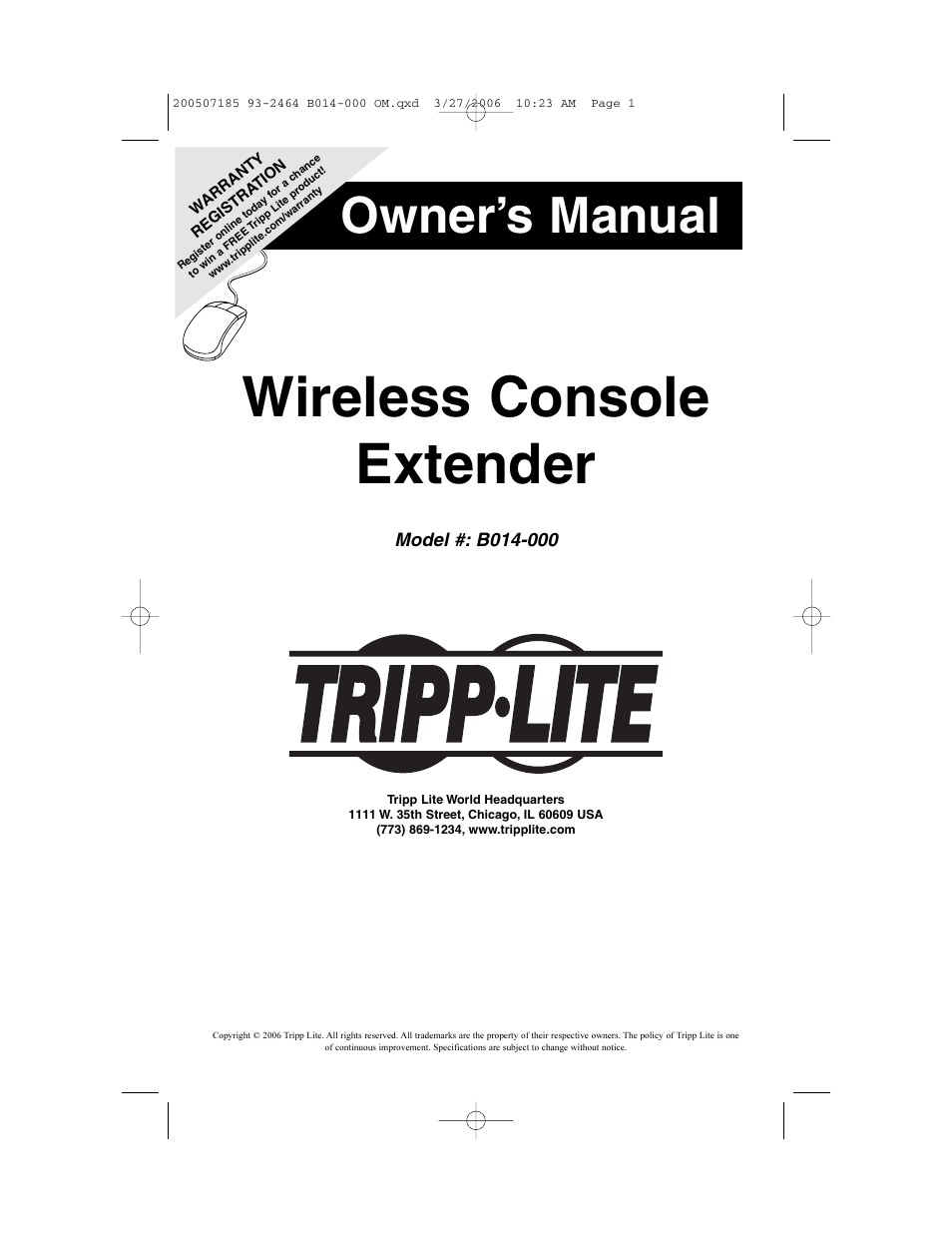 Tripp Lite Wireless Console Extender B014-000 User Manual | 32 pages