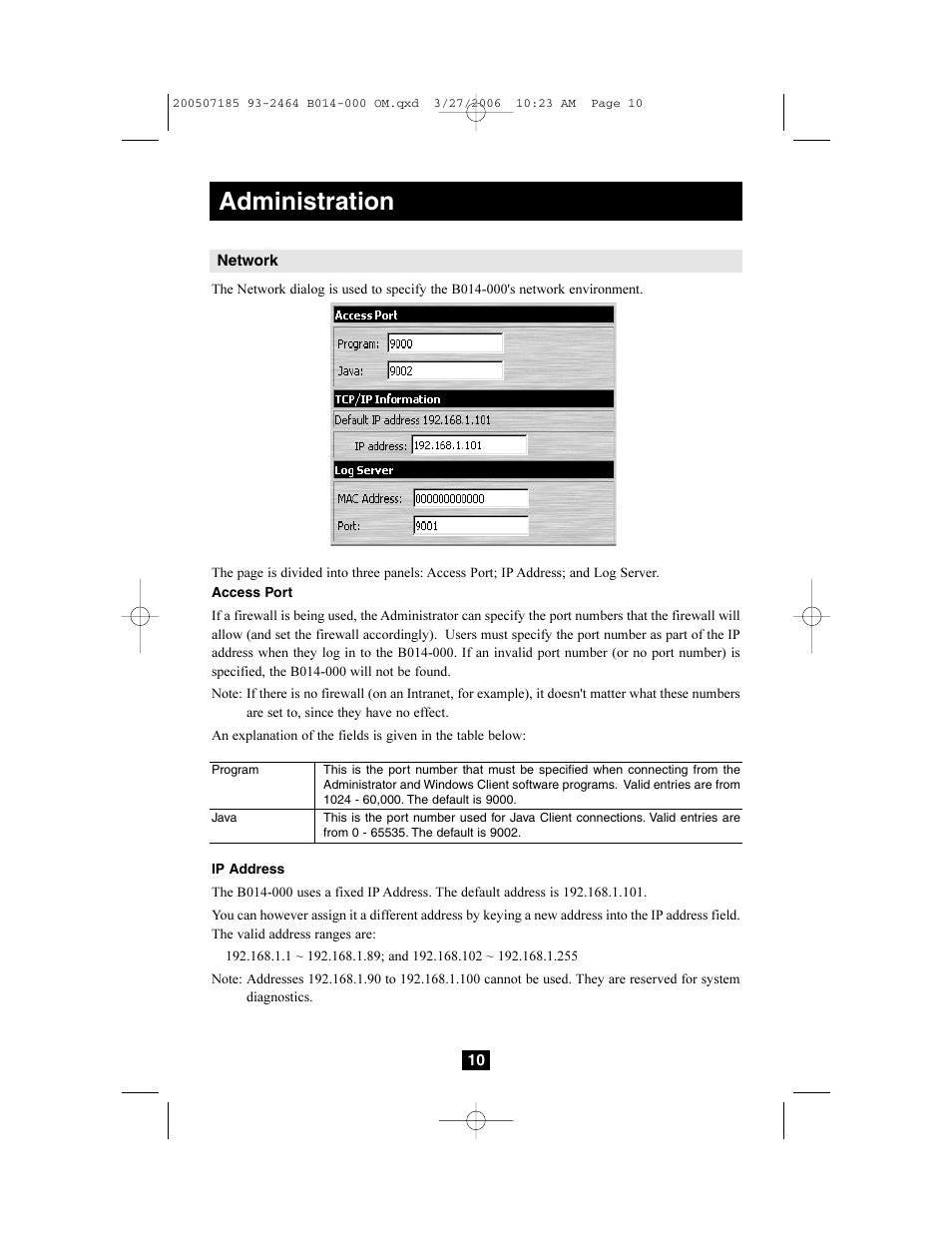 Administration | Tripp Lite Wireless Console Extender B014-000 User Manual | Page 10 / 32