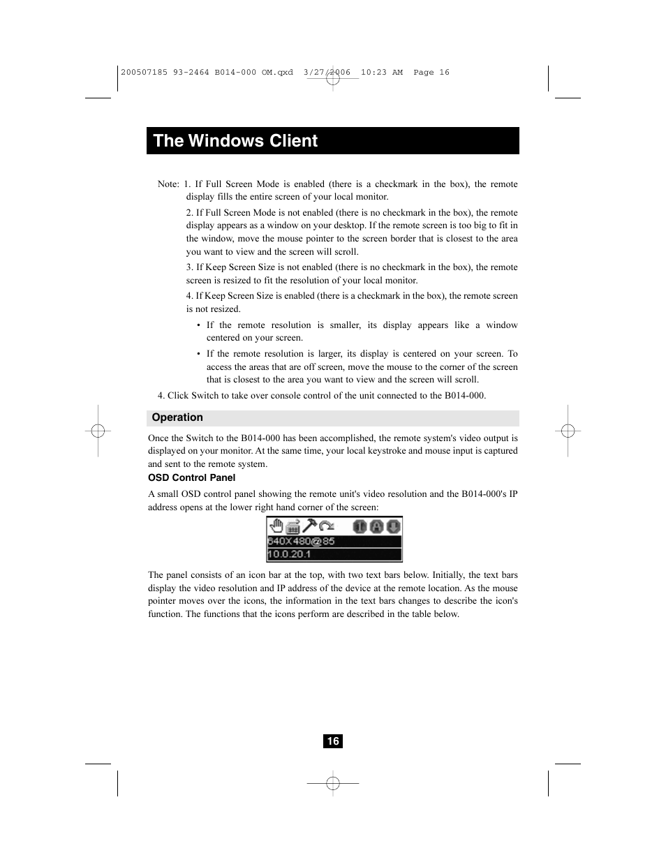 The windows client | Tripp Lite Wireless Console Extender B014-000 User Manual | Page 16 / 32