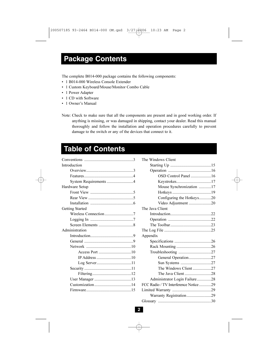 Tripp Lite Wireless Console Extender B014-000 User Manual | Page 2 / 32
