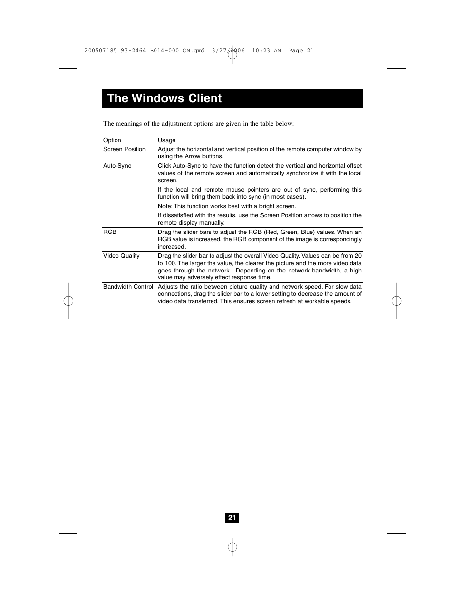 The windows client | Tripp Lite Wireless Console Extender B014-000 User Manual | Page 21 / 32
