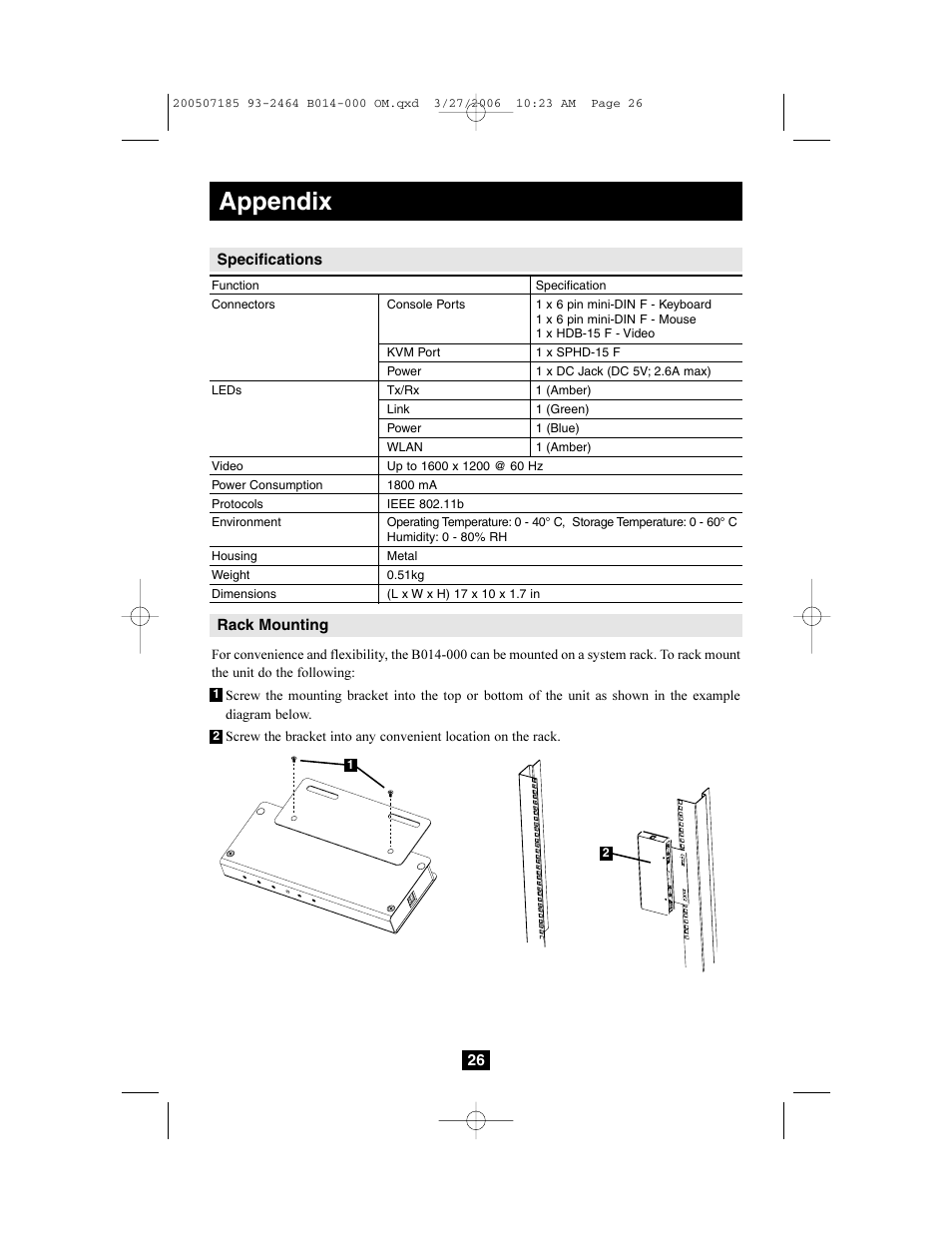 Appendix | Tripp Lite Wireless Console Extender B014-000 User Manual | Page 26 / 32