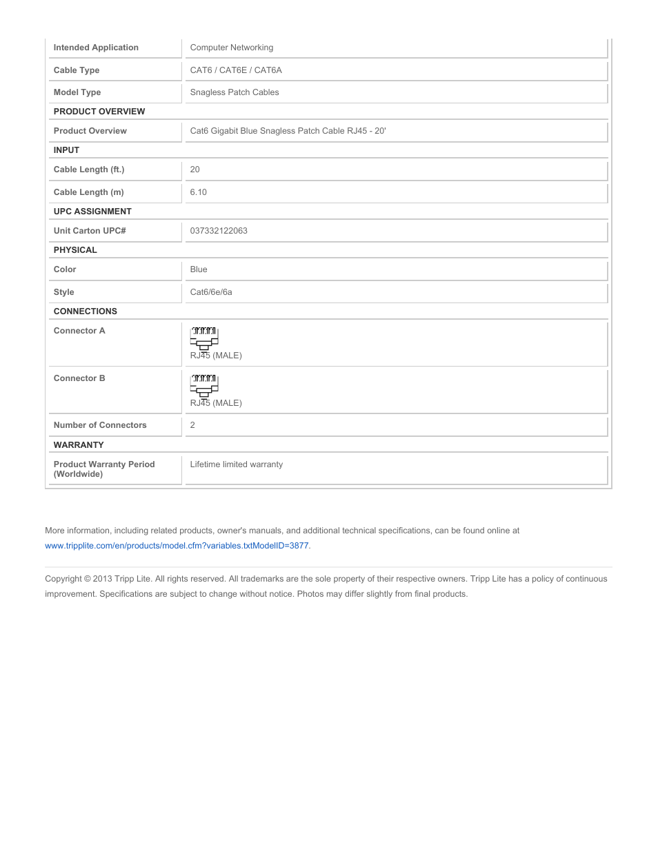 Tripp Lite N201-020-BL User Manual | Page 2 / 2