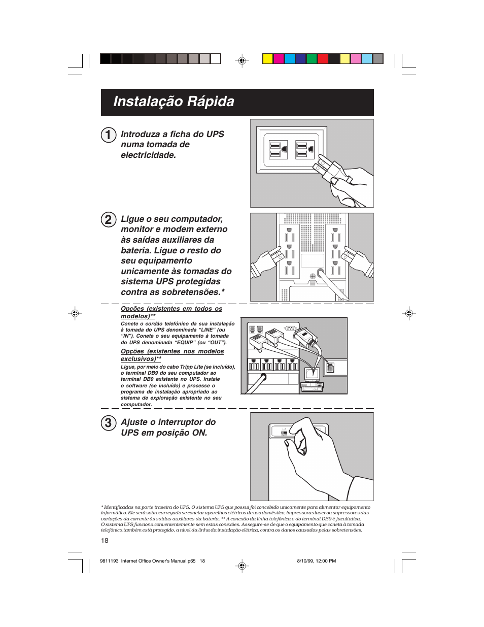 Instalação rápida | Tripp Lite I User Manual | Page 18 / 20