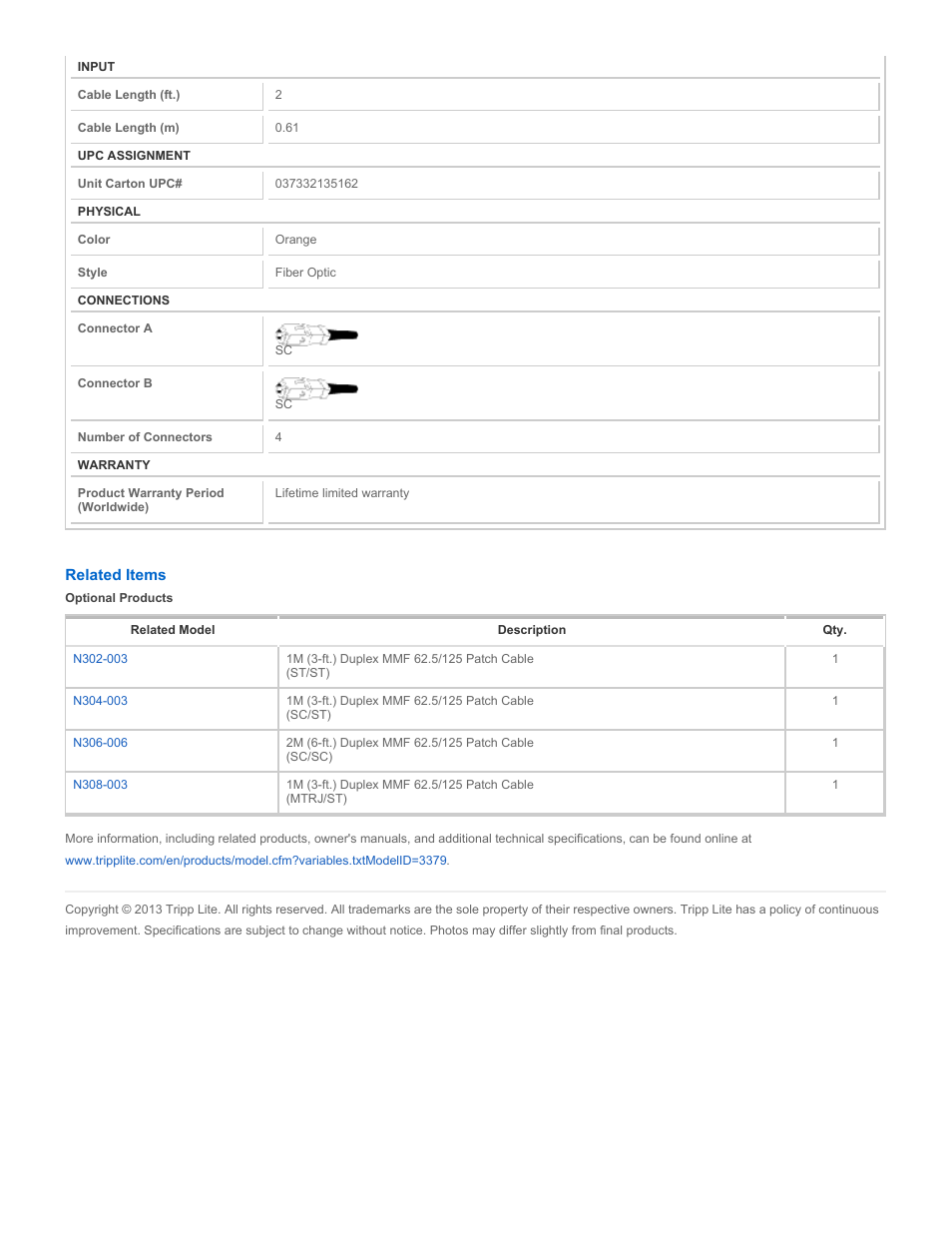 Tripp Lite N306-002 User Manual | Page 2 / 2