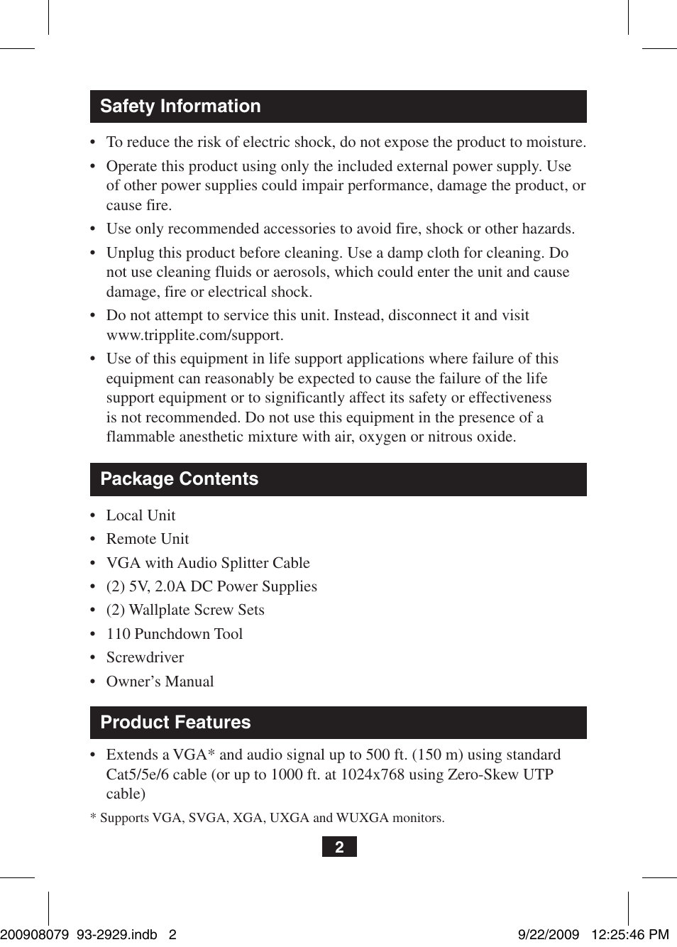 Tripp Lite B130-101A-WP User Manual | Page 2 / 6