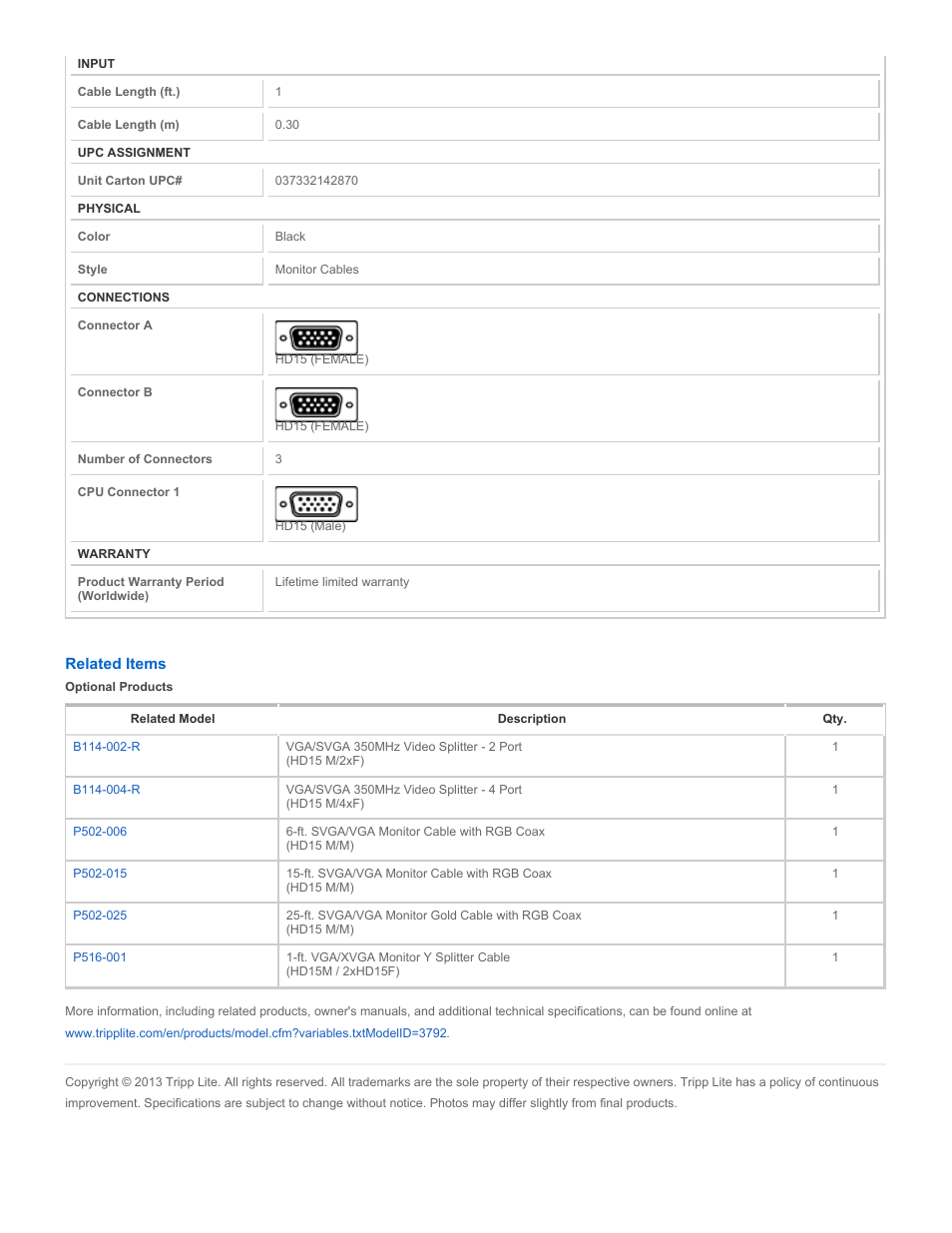 Tripp Lite B114-0H4 User Manual | Page 2 / 2