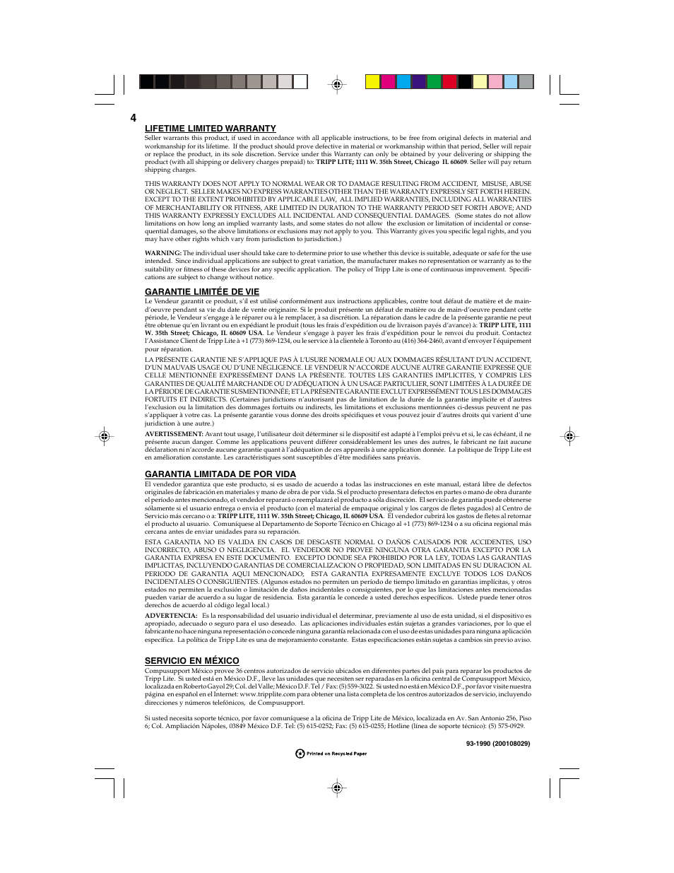 Tripp Lite 93-1990 (200108029) User Manual | Page 4 / 5