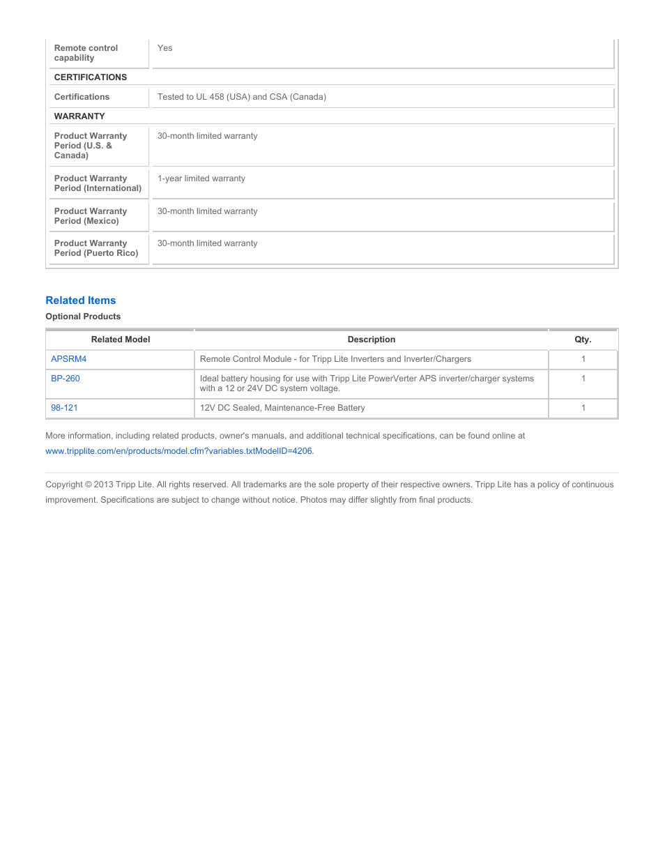 Tripp Lite UT2012UL User Manual | Page 4 / 4