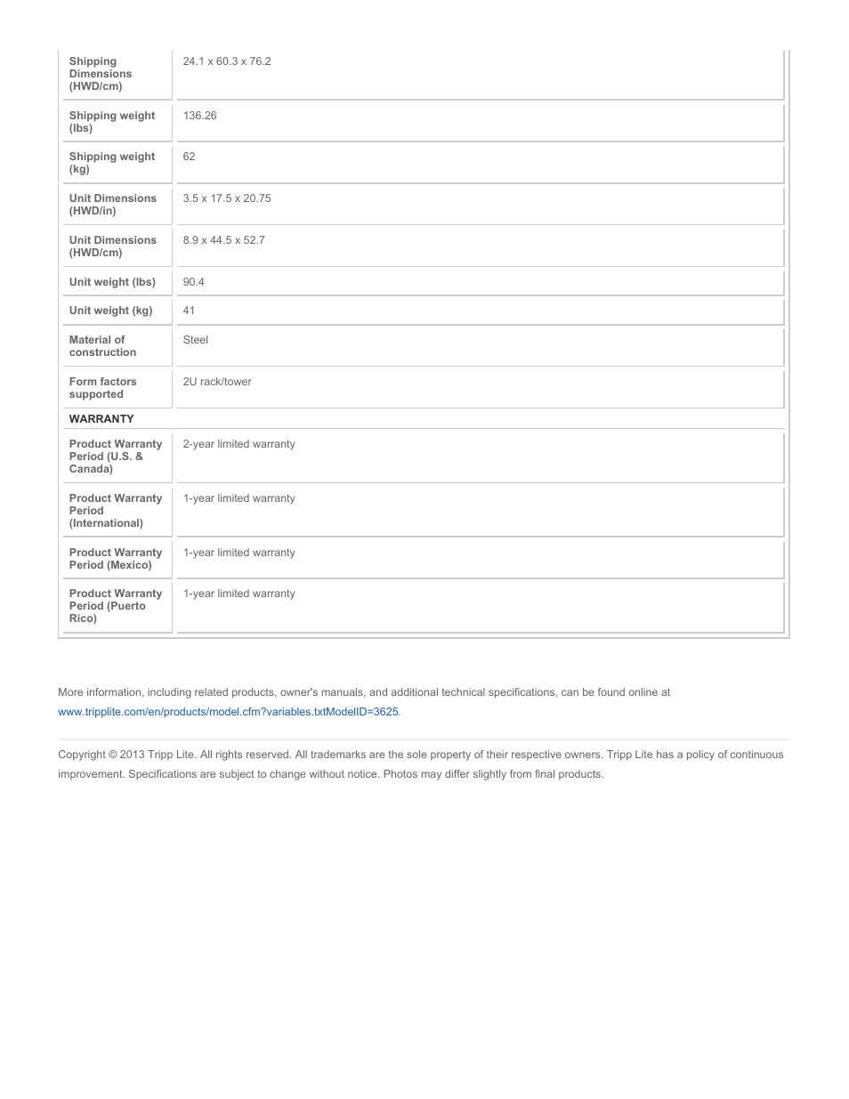Tripp Lite BP240V5RT2U User Manual | Page 2 / 2
