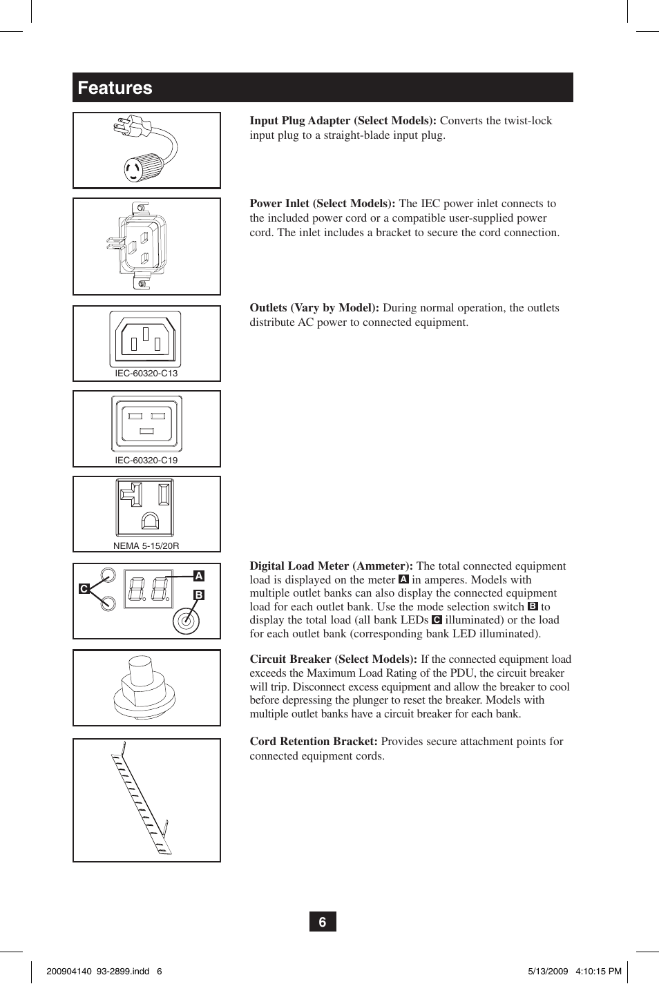 Features | Tripp Lite 93-2899 User Manual | Page 6 / 9