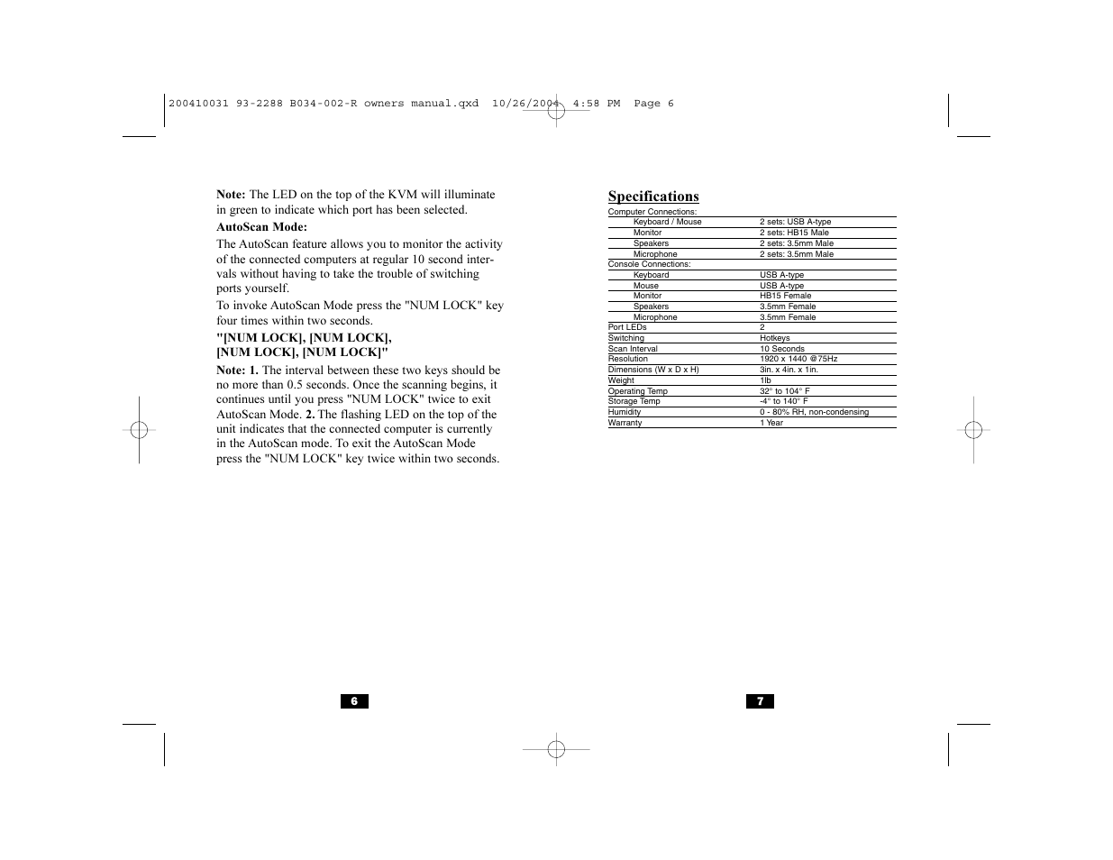 Specifications | Tripp Lite B034-002-R User Manual | Page 4 / 13