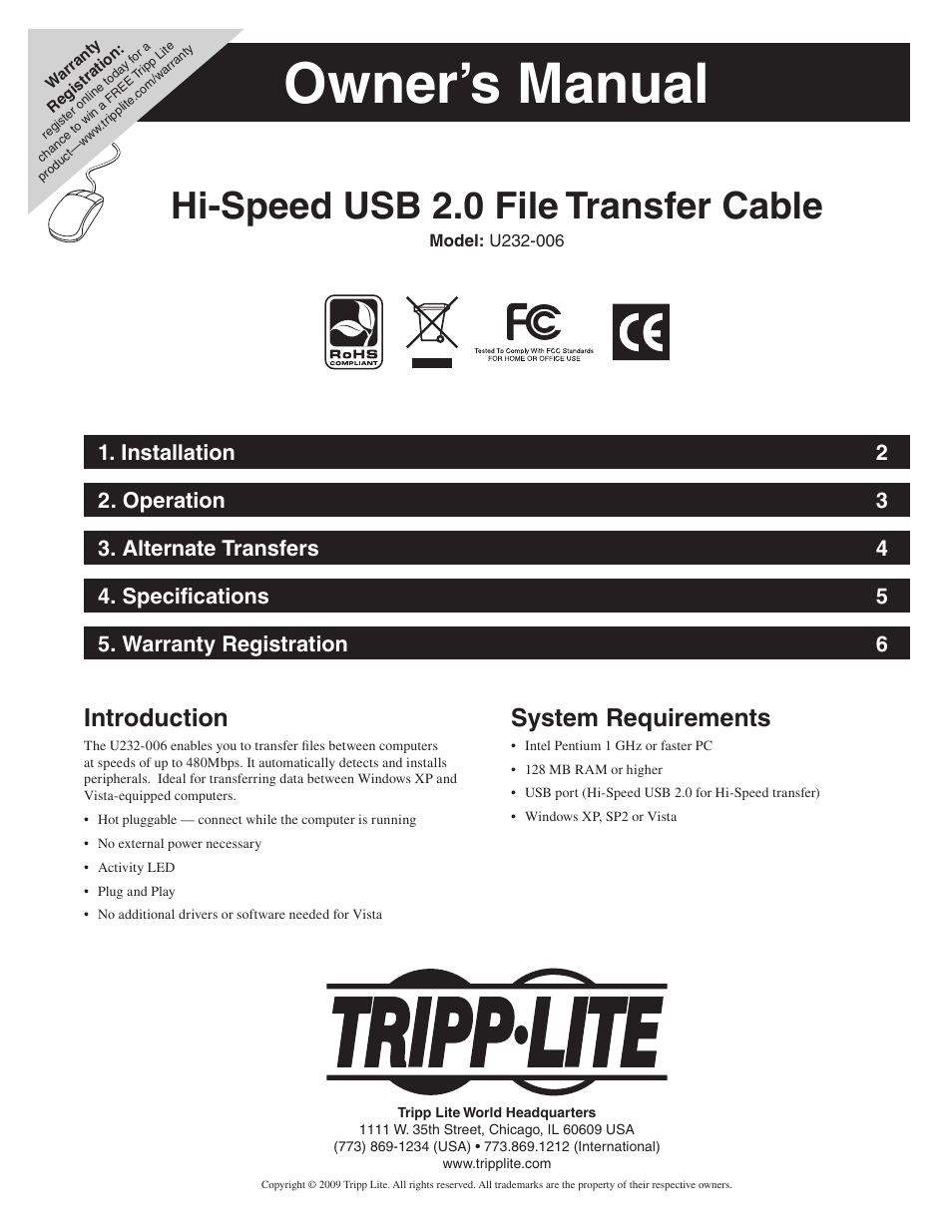 Tripp Lite U232-006 User Manual | 6 pages