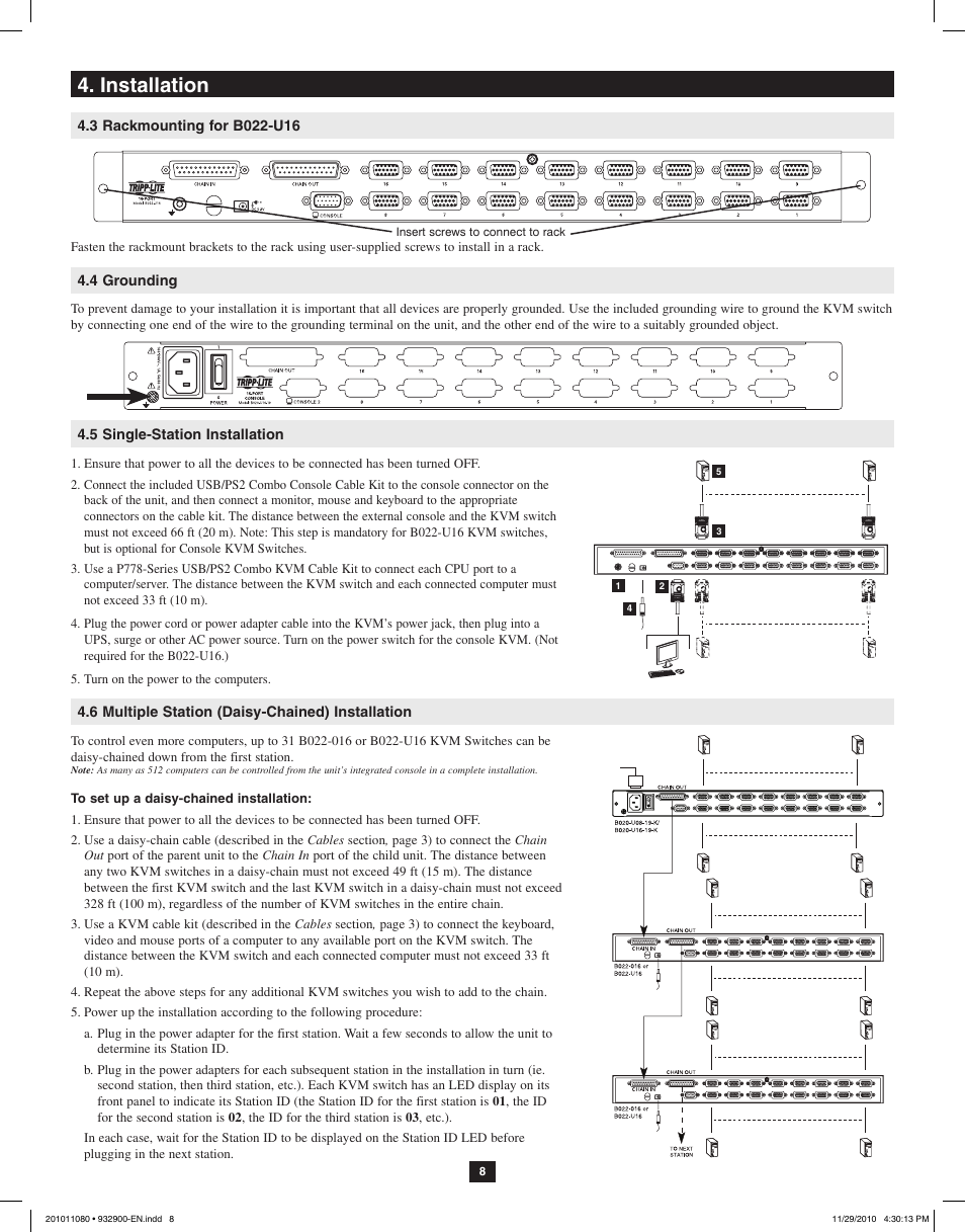 Installation | Tripp Lite RACKMOUNT B020-U16-19-K User Manual | Page 8 / 22