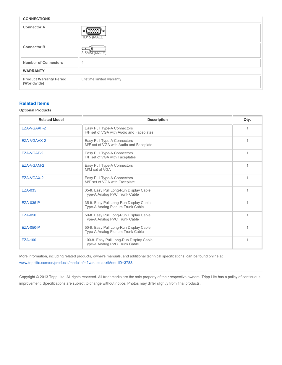 Tripp Lite EZA-VGAAM-2 User Manual | Page 2 / 2