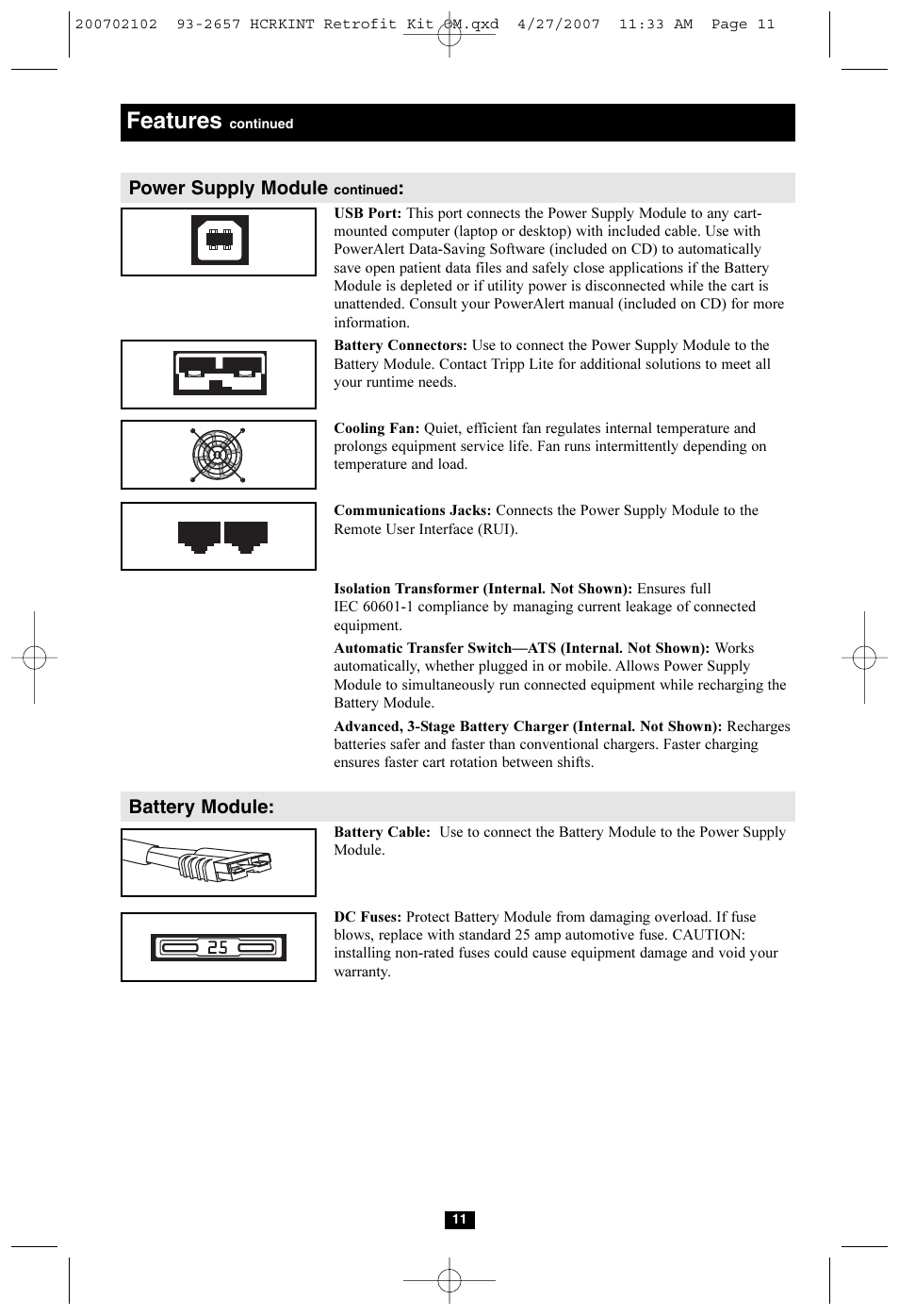 Features | Tripp Lite HCRK-INT User Manual | Page 11 / 16