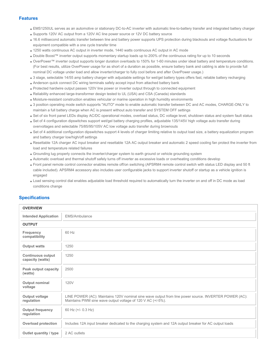Tripp Lite EMS1250UL User Manual | Page 2 / 5